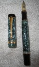 Parker Duofold Centennial Green Marble Fountain Pen 18k M Nib-never Used-no Box