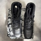 New Nortiv 8 Men   s Size 14 Black Leather Tactical Military Work Boots Side Zip