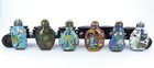 Chinese Cloisonne Snuff Bottle Set Of 6 Snuff Bottles With Stands In Box