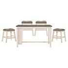 5 Pc Whitewash Compact Counter Height Storage Dining Table Stools Furniture Set