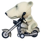 Toyandona Inertial White Polar Bear Riding Motorcycle Toy