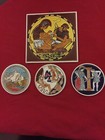 Lot 4 Vintage Greek Mythology Ceramic Tiles Coasters Greece Handmade Niarchos 