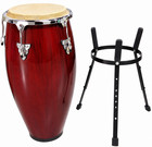 Zenison 12  Conga Drum With Stand Latin Percussion Tumba - Red Wine Wood