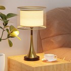 Vintage Glass  Fabric Shade Table Lamp Desk Bedside Lamp Night Lights Home Decor