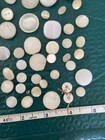 Mixed Lot Vintage White Flat Back Buttons Craft Sewing Shell