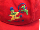 Vintage Circus Clown With Puppy In Ring Boys Girls Childrens Red Hat Cap C  l