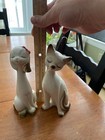 2 Mcm Vintage Long Neck Cat dog Figurines 7 Inches Tall
