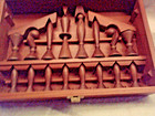       vintage 1958 Anri Universum Space Chess Set Atomic Arthur Elliott Walnut Box 2