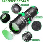 16x52 Monocular Telescope High Powered For Adults  2023 16x52 Pro  Black 