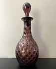 Vintage Mcm Amethyst Purple Empoli Hobnail Glass Genie Bottle Decanter W Stopper
