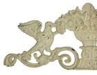 Antique Ornate Cast Iron Pediment Scroll Decoration Rustic Architectural Art