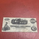 Confederate States Of America  100 Note Interest Paid Stamps Augusta