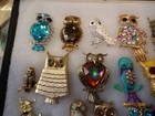 Huge Vintage Brooch Lot Of 65   Owls  Gold Tone   Silver Tone nice