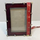 Photo picture Frame Enamel Silver And Brushed Metal Hearts Picture Frame  3x4 5 