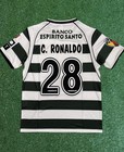 Ronaldo 28 Reebok Sporting Cp 2002-03 Retro Home Jersey Size Medium