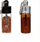 Travel Spice Containers With Spoon - Mini Glass Vial Keychain Case 2pack