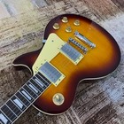 Standard Lp Electric Guitar Brown Burst Flame Maple Top Chrome Parts Hh Pickups