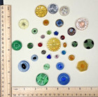 Collectors Card Of Colorful Glass Buttons - Varying Ages  Styles N848