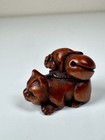 Antique Japanese Boxwood Netsuke Ojimi  - Mouse   Cat  Signed