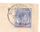 0587 British Military Authority O p Malaya  Straits Settlements Scott 265 Singap