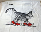 Kliban Cat Sporting In Red Sneakers Vintage Burlington Pillowcase