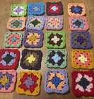 Lot Of 20  4     Crochet Granny  Squares Ea Row Different Afghan Scarfs Hatpurse