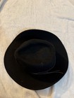 Black Felt Fedora Hat With Brown Band