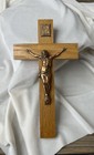 Vtg Cross Crucifix Wall Parsons Casket Copper Color Jesus Christian God Germany
