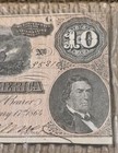 1864  10 Csa Confederate States Of America Note T-68 Ten Dollar