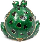 Hand Painted Enameled Frog Style Decorative Hinged Jewelry Trinket Box Gift