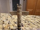 Vintage 3    Small Hand Painted Carved Deer Bone Totem Pole Indian Nw Coast Art