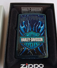 Genuine Zippo Lighter Harley Davidson Blue 2012 New Sealed Shiny