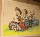 8x10 Vintage 1950 s Bavarian German Children Art Piece Artist Hanitzsch Framed 