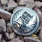 Hopi Signed Overlaid Vintage Sterling Silver Brooch Pin Native American