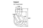 10x 3 8  Chain Grab Hook Pin Clevis Rigging Tow Transport Truck Trailer Grade 70