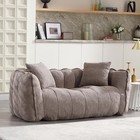  Comfy Chenille Beanbag Sofa Chair W  2 Pillows  Upholstered Recliner Brown