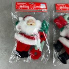 Commodore Christmas Ornament Lot Nos Deluxe Quilted Santa Plush Stuffed 8  New