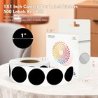 1 Inch Color Coding Labels - Round Color Code Dot Stickers  Black-500pcs Black