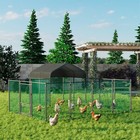 13ft Metal Chicken Coop Outdoor Walk-in Poultry Cage W  Cover Pen Hen Run House