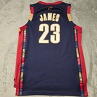 Reebok Lebron James Cleveland Cavaliers Nba Jersey Youth L 14-16 Navy Blue 23