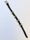 Vintage 1995 Brighton Braided Leather Western Bracelet Silver Plated Concho 10 