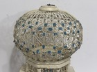 Antique Victorian Style Bird Cage Wood  Wire Sphere Hot Air Balloon- White blue