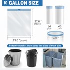 10 Gallon 40pcs Strong Drawstring Trash Bags Garbage Bags White
