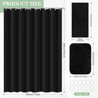3 Pcs Bathroom Curtain Sets With Shower Rug And Towel - Waterproof Black