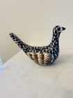 Vtg Tonala Mexican Folk Art Hand Painted Pottery Dove Bird Figurines Signed Rs