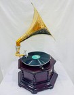 Original Antique Gramophone Record Player Working Hand Crank Wind-up Phonograph