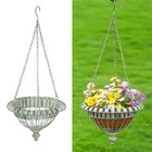 Rustic Metal Hanging Planter Basket For Garden  Patio  Porch - 27 6    X 9    Decor