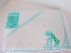 Vintage Carters Infant Baby Hooded Towel Bonnet Oneita Terry Washcloths Aqua