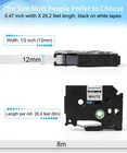 100pk Brother P-touch Tz-231 Tze-231 12mm Label Tape Black On White 1 2  Pt-d210