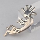 Antique Signed Ts Navajo Native American Sterling Silver Kokopelli 2  Brooch Pin